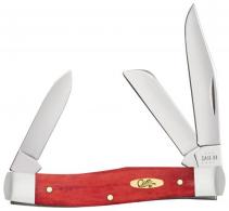 Case Dark Red Bone Stockman Knife Pinched Bolsters Medium - 10762