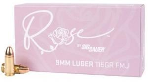 Sig Sauer ROSE, 9mm Luger, 115gr, Full Metal Jacket, 50/ct