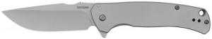 Kershaw Scour 3.30" Folding Drop Point Plain Bead Blasted 8Cr13MoV SS Blade, Bead Blasted Stainless Steel Handle - 1416