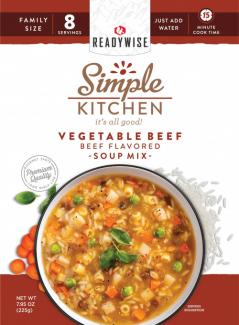ReadyWise Simple Kitchen Vegetable Beef Soup 8 Servings Per Pouch, 6 Per Case - RWSK05067