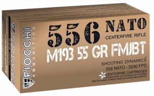 Fiocchi 5.56 NATO 55 gr Full Metal Jacket Boat Tail 50 Per Box/ 20 Case - 556M193L