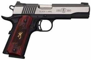 Browning 1911-380 Single .380 ACP 4.25 8+1 Rosewood w/Gold Buckmark I