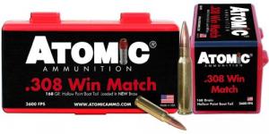 Atomic Rifle 308 Win 168 gr Hollow Point Boat Tail (HPBT) 50 Bx/ 10 Cs - 00426