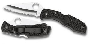 Spyderco Folding Knife w/Plain Edge & Black Nylon Handle - C88PBK