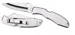 Spyderco Folding Knife w/Clip/Stainless Steel Handle/Plain E - C10P