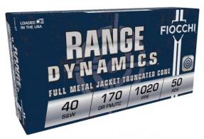 Fiocchi Pistol Shooting Dynamics Full Metal Jacket 40 S&W Ammo 170 gr Truncated Cone 50 Round Box - 40SWA