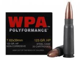 Wolf 7.62x39 123gr. Jacketed Hollow Point 20rds