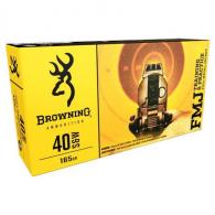 Browning Training & Practice Full Metal Jacket 40 S&W Ammo 165gr  50 Round Box - B191800402