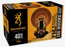 Browning Training & Practice Ammo 40S&W 165gr FMJ 150rd box - B191800405