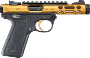 Ruger 43926 Mark IV 22/45 22 LR 10+1 4.40" Black Steel/Threaded Barrel, Gold Anodized Ventilated Aluminum w/Picatinny Rail