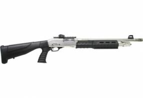 Iver Johnson PAS12 Satin Nickel/Black 12 Gauge Shotgun - PAS12SNPG