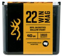 Browning Ammo BPR 22 Mag 40 gr Jacketed Hollow Point (JHP) 50 Bx/ 20 Cs - B195122050