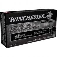 Winchester  Super Suppressed 45 ACP 230GR FMJ 50rd box