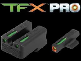 TruGlo TFX Pro for 1911 with Novak 260 Front, 500 Rear Green/Orange Fiber Optic Handgun Sight - TG13NV3PC