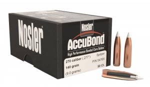 Nolser .270 Caliber .277 Diameter 130 Grain E-Tip Boat Tail Lead Free Rifle Bullets 50 Count