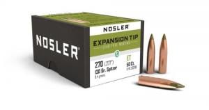 Nolser .270 Caliber .277 Diameter 130 Grain E-Tip Boat Tail Lead Free Rifle Bullets 50 Count