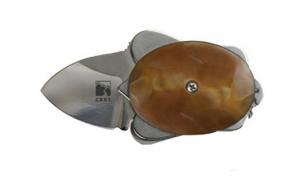 Columbia River Ashworth Turtle Knife w/Polished Frame/Golden