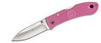 Kabar Dozier Folding Hunter Knife w/Pink Zytel Handle & Plai