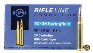 Main product image for PPU Standard Rifle 30-06 Springfield 150 gr Soft Point (SP) 20 Bx/ 10 Cs