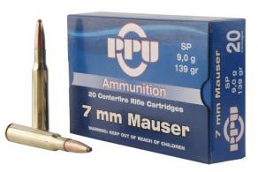 Main product image for PPU Metric Rifle 7mm Mauser 139 gr Soft Point (SP) 20 Bx/ 10 Cs