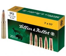 Sellier & Bellot Cut-Through Edge Soft Point 7x57 Mauser Ammo 173 gr 20 Round Box
