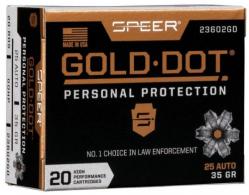 Speer .25 ACP 35 Grain Gold Dot Hollow Point - 23602