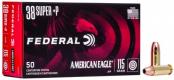 Federal American Eagle 38 Super+P Jacketed Hollow Point  115gr 50rd box
