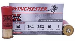 Main product image for Winchester Super X Buckshot 12 Ga Ammo 2.75" #1 Buck 5 Round Box