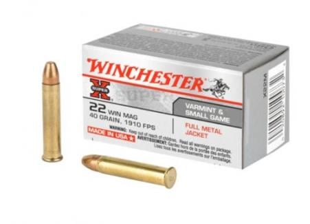 Winchester Super-X  22 Winchester Magnum Ammo  40 Grain Full Metal 50rd box
