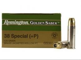 Remington 38 Special +P Golden Saber 125 Grain Brass Jackete