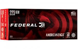 Federal American Eagle Varmint .223 Rem Ammunition 50 Grain JHP 3325 fps - AE223G