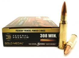 Main product image for Federal Premium Gold Medal Sierra MatchKing Boat Tail Hollow Point 308 Winchester Ammo 20 Round Box