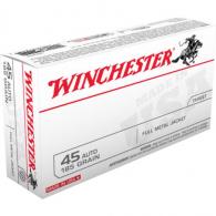 Winchester USA 45 ACP Ammo 185 Grain Full Metal Jacket 50rd box - USA45A