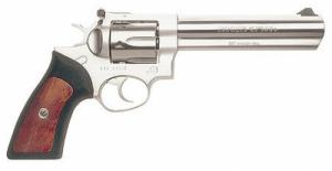 Ruger GP-100 357 Mag 6in, Satin Stainless, Rubber w/ Rosewood, A
