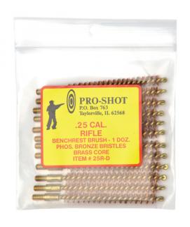 Brass Core-Bronze Bristle Pistol Length Bore Brush 9mm