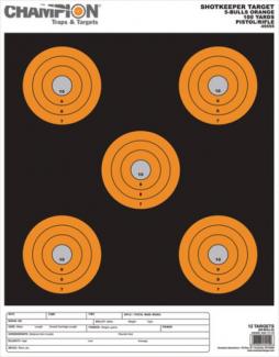 Shotkeeper Targets 5-Bull Large Orange 12 Pack - 45555