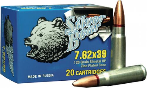 Silver Bear 7.62x39mm Russian 123 Grain Hollow Point with Nickel C