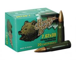 Brown Bear 7.62x39mm Russian 123 Grain Full Metal Jacket 500 Per C - AB762FMJ