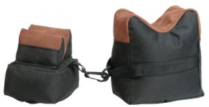 Two-Piece Bench Bags Fabric and Leather Black Filled