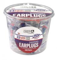 Super Leight USA Tub Disposable Foam Ear Plugs Red/White/Blue 10