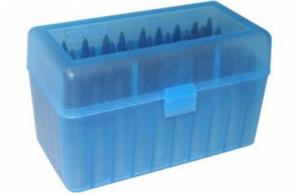 MTM Case-Gard Case-Gard R-50 Multi-Caliber Clear Blue Polypropylene 50rd - RL-50-24