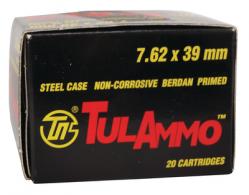 TulAmmo 7.62x39mm 124 Grain Hollow Point Lead Core 1000 Rounds P