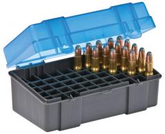 Flip Top Small Rifle Ammo Case 50 Round Gray/Blue - 122850