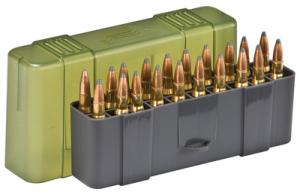 Slip Top Large Rifle Ammo Case 20 Round Gray/Green - 123020