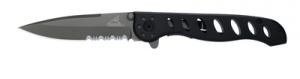 EVO Titanium-Coated Folding Knife 3.43 Inch Serrated Clip Point Blade Clampack