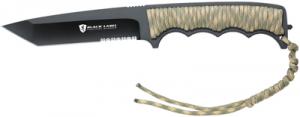 Black Label Stone Cold Tanto Cord Fixed Blade Knife 5.625 Inch Tanto Blade Camouflage Corded Handle Boxed