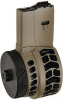 X-15 50 Round Drum Chevron Magazine For AR-15/M16 .223/5.56 .300 Blackout Full Length Flat Dark Earth - X15-MCH-FDE