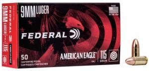 FED AMERICAN EAGLE 9MM 115GR FMJ TRAYLESS 50/20