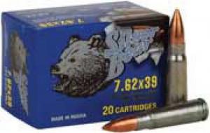 BEAR SILVER 7.62X39 FMJ 124GR 20RD BOX 20/25