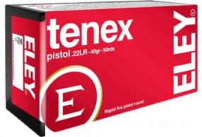 Eley Tenex Pistol Lead Round Nose 22 Long Rifle Ammo 50 Round Box